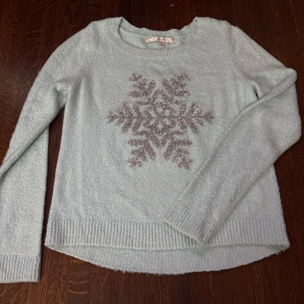 Lauren Conrad Women’s Blue Snowflake Sweater Size Medium (super Soft!)